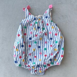 Baby Boden Colorful Striped Baby Romper